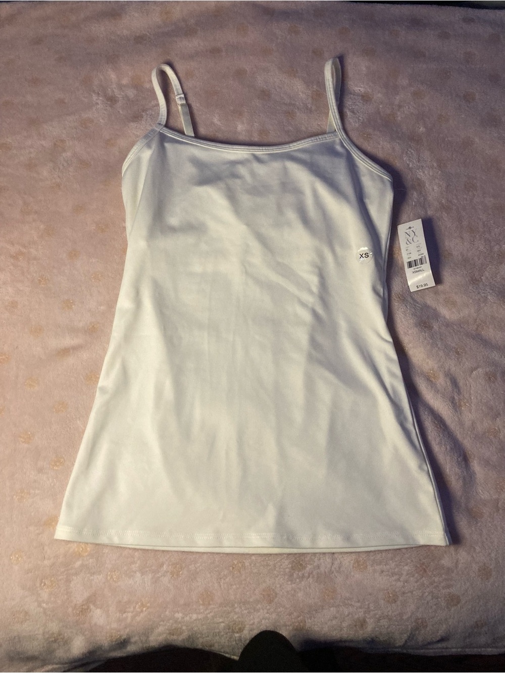 New York & Company White Slim Fit Camisole Tank Top